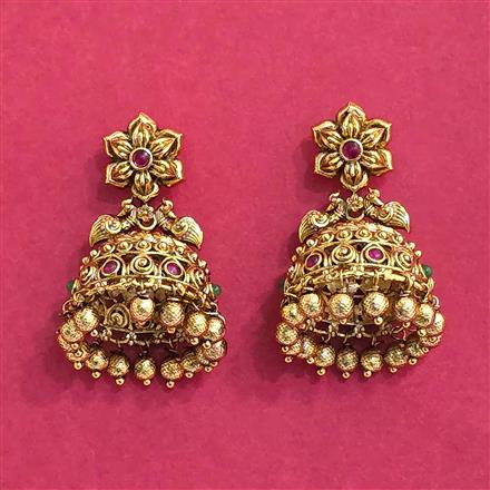 Antique Jhumki With Gold Plating