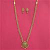 Antique Long Necklace With Matte Gold Plating