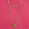 Antique Long Necklace With Matte Gold Plating