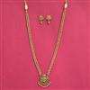 Antique Long Necklace With Matte Gold Plating