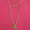 Antique Long Necklace With Matte Gold Plating