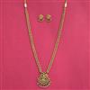 Antique Long Necklace With Matte Gold Plating