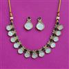 Antique Mother Of Pearl Necklace Set With Mehndi Plating