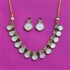 Antique Mother Of Pearl Necklace Set With Mehndi Plating