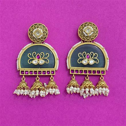 Antique Classic Earring With Matte Gold Plating