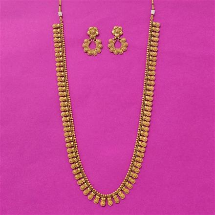 Antique Long Necklace Set With Gold Plating