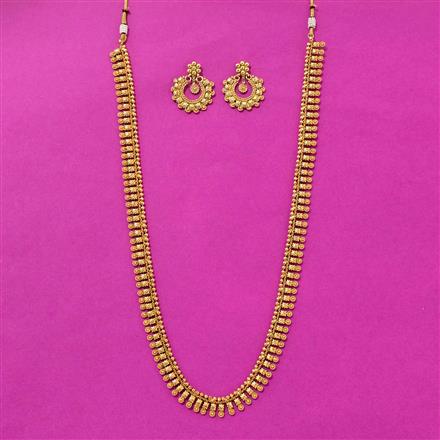 Antique Long Necklace Set With Gold Plating