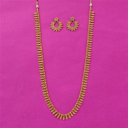 Antique Long Necklace Set With Gold Plating