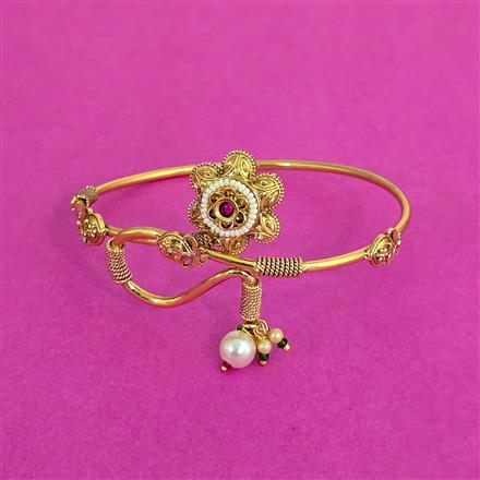 Antique Moti Baju Band With Gold Plating