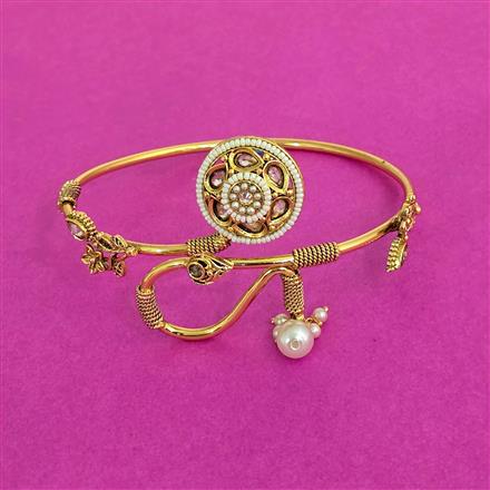 Antique Moti Baju Band With Gold Plating