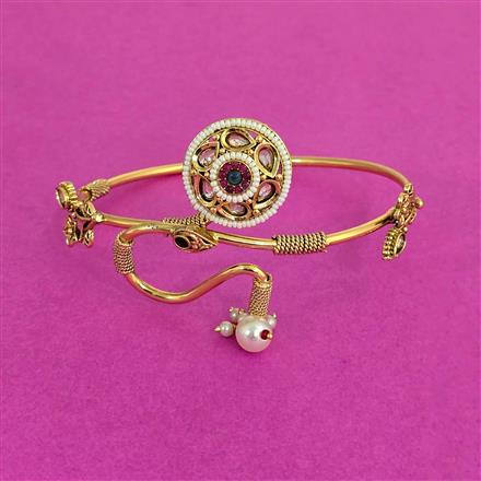 Antique Moti Baju Band With Gold Plating