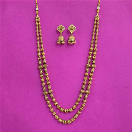 Antique Mala Necklace Set With Gold Plating