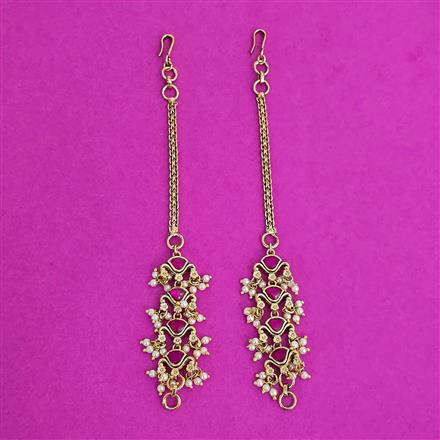Antique Moti Ear Chain With Gold Plating
