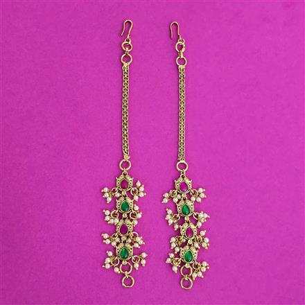 Antique Moti Ear Chain With Gold Plating