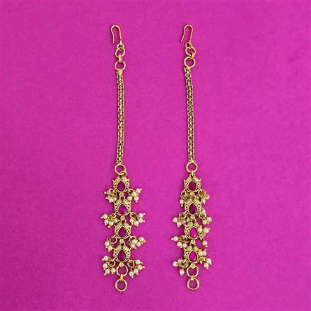 Antique Moti Ear Chain With Gold Plating