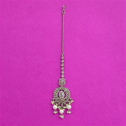 Antique Moti Tikka With Mehndi Plating
