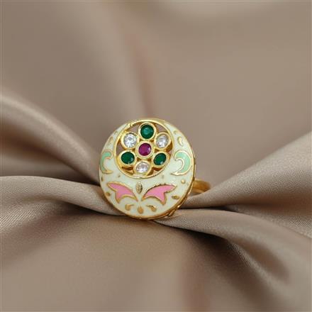 Antique Meenakari Ring With Gold Plating