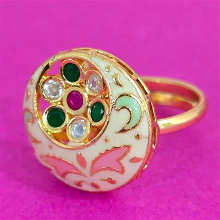 Antique Meenakari Ring With Gold Plating