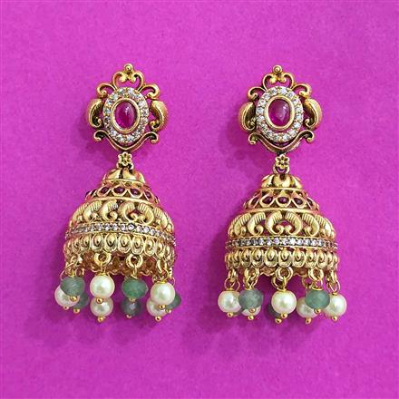 Antique Jhumki With Gold Plating