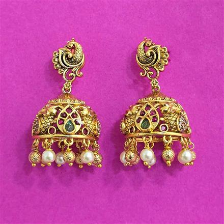 Antique Jhumki With Gold Plating