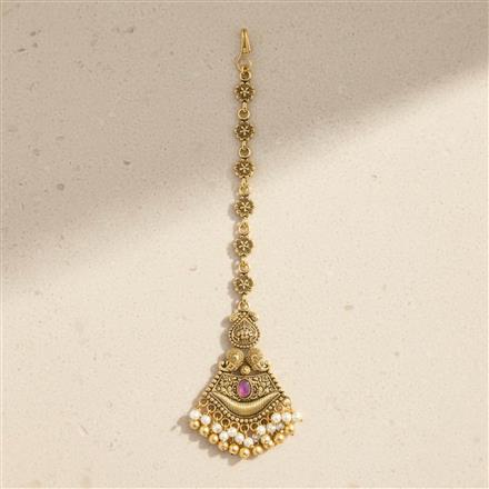 Antique Moti Tikka With Gold Plating