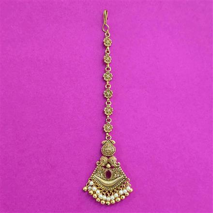 Antique Moti Tikka With Gold Plating