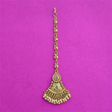 Antique Moti Tikka With Gold Plating
