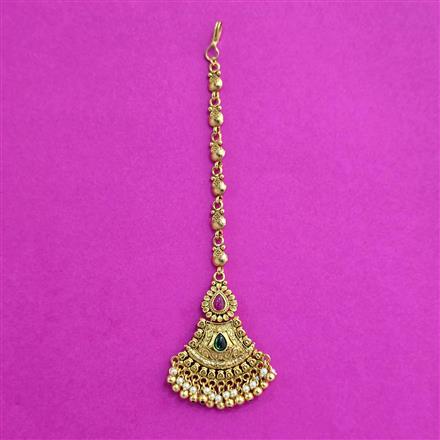 Antique Moti Tikka With Gold Plating
