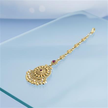 Antique Moti Tikka With Gold Plating