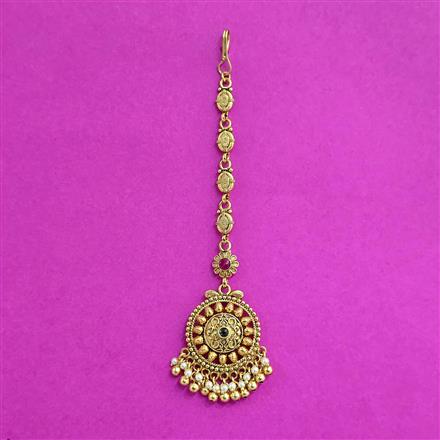 Antique Moti Tikka With Gold Plating