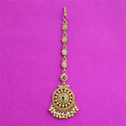 Antique Moti Tikka With Gold Plating