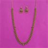 Antique Long Necklace Set With Matte Gold Plating