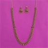 Antique Long Necklace Set With Matte Gold Plating