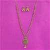 Antique Long Necklace Set With Matte Gold Plating
