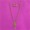 Antique Long Necklace Set With Matte Gold Plating