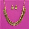 Antique South Indian Necklace Set With Matte Gold Plating