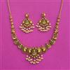 Antique South Indian Necklace Set With Matte Gold Plating