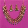 Antique Temple Necklace Set With Matte Gold Plating