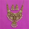 Antique South Indian Necklace Set With Matte Gold Plating