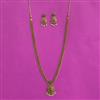 Antique Long Necklace Set With Matte Gold Plating