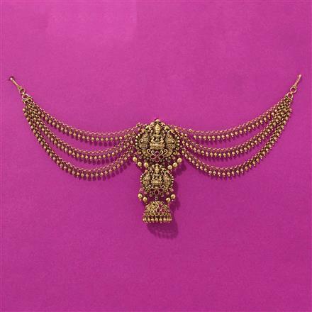 Antique Temple Hair Brooch With Matte Gold Plating