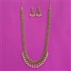Antique Long Necklace Set With Matte Gold Plating