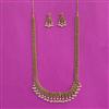 Antique Long Necklace Set With Matte Gold Plating