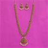 Antique Long Necklace Set With Matte Gold Plating