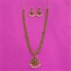 Antique Long Necklace Set With Matte Gold Plating