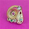 Antique Adjustable Ring With Matte Gold Plating