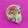Antique Adjustable Ring With Matte Gold Plating