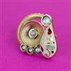 Antique Adjustable Ring With Matte Gold Plating