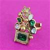 Antique Adjustable Ring With Matte Gold Plating