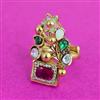 Antique Adjustable Ring With Matte Gold Plating